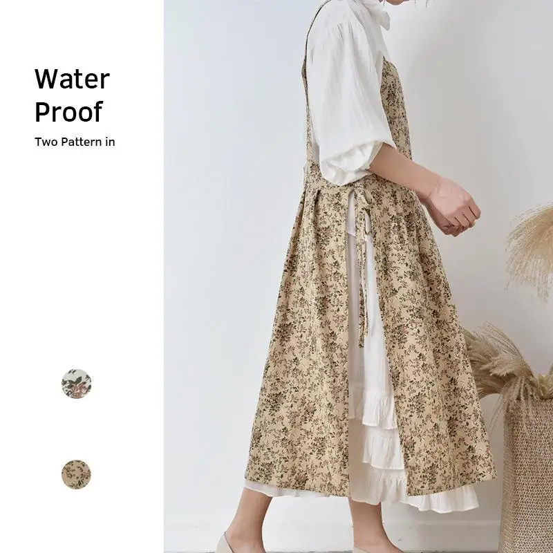 Модный Регулируемый хлопковый фартук с пасторальным принтом 1 шт. женский