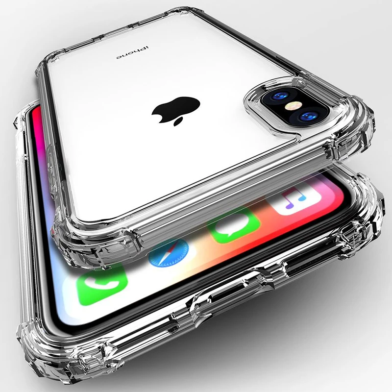 

Противоударный прозрачный чехол Gasbag для iphone XR XS MAX X 13 7 8 6 6s Plus 5s 5 11 12 Mini Pro Max, мягкий прозрачный силиконовый чехол из ТПУ