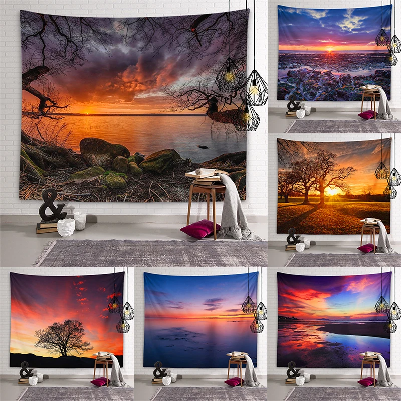 

Sunset Dusk Sunset Scenery Tapestry Charming Scenery Wall Art Tapestry Living Room Bedroom Room Aesthetics Home Decoration