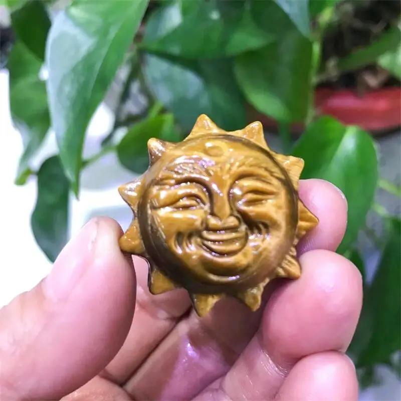 4 шт. натуральный камень тигровый глаз подвеска на лицо солнца Модные хрустальные