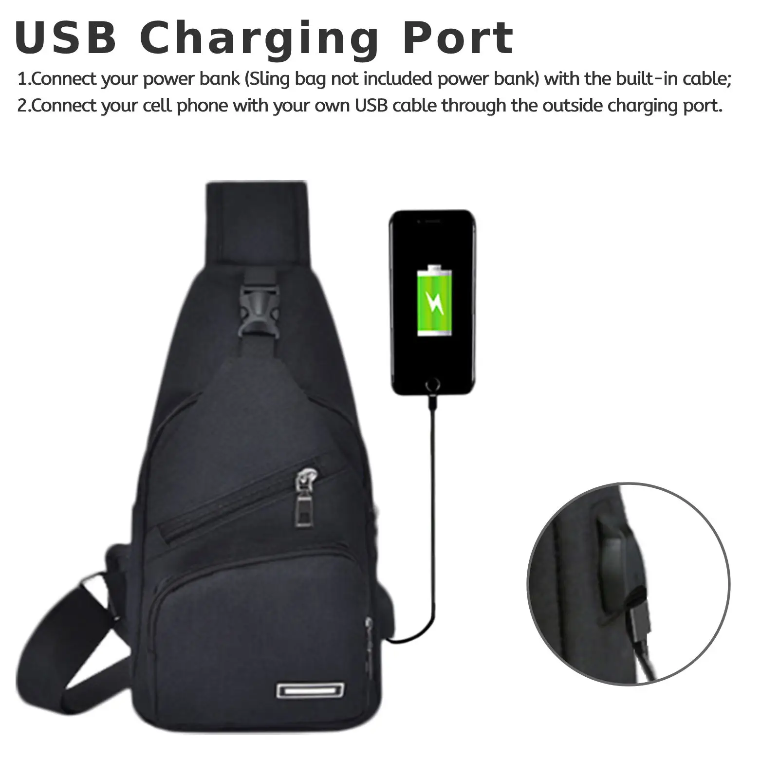 Sling Backpack, Chest Shoulder Bag, Multipurpose Crossbody Purse for Men and Women, Anti Theft Outdoor Chest Bag, Travel Hiking