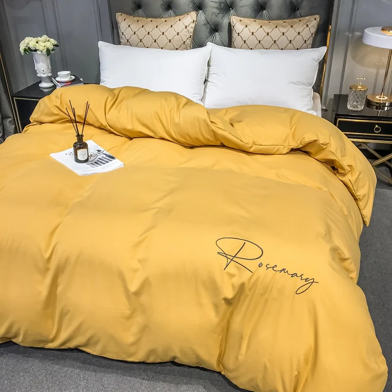 

1/3/4Pcs Bedding Set Simple Letter Solid Color Comforter Bedding Sets Home Bedroom Luxury Duvet Cover Queen King Size Bed Set