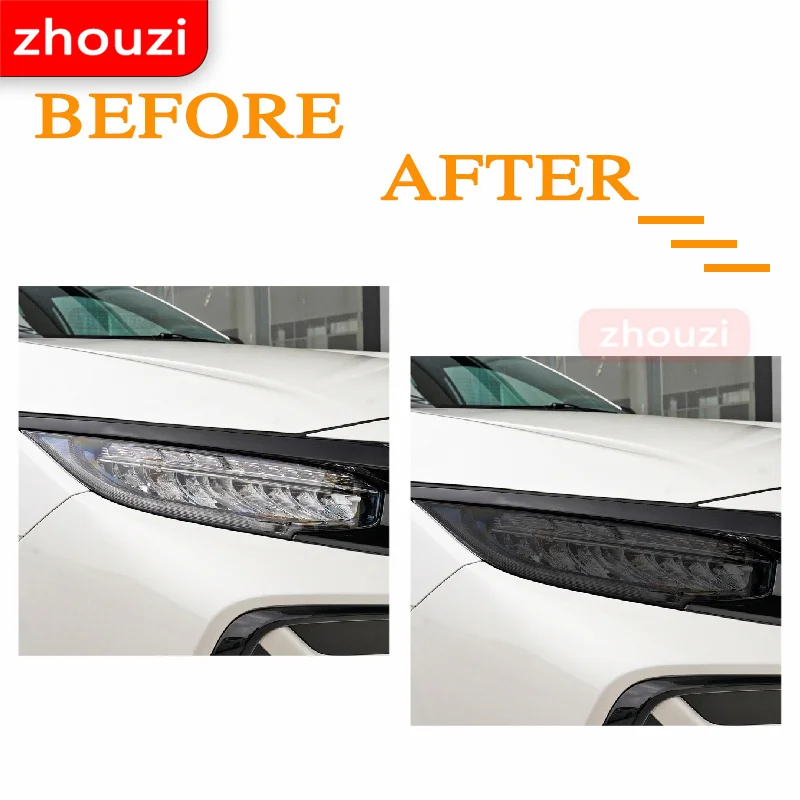 

2 Pcs For Honda Civic Accord 10th 2019 Car Headlight Tint Black Protective Film Protection Transparent TPU Sticker Accessories