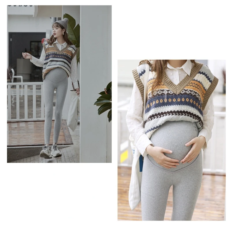 Pregnancy Pants Maternity Clothes Leggings for Pregnant Women Pregnant In Winter Abdominal Stretch Pregnant Pants with Plush enlarge