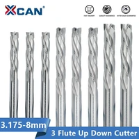 xcan cnc router bit 3 flute up down cut carbide end mill 3 175 12mm shank compression milling cutter for metal aluminum cutting
