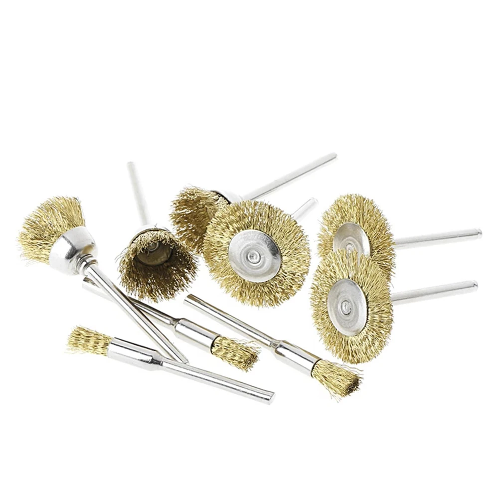 

9pcs/lot Brass Brush Wire Wheel Brushes Die Grinder Rotary Polishing Electric Tool For Engraver Metal Rust Removal Brush