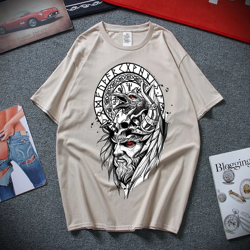 

Men's Cotton Summer Top Retro Graphic Personality Fashion Short Sleeve Street Hip Hop O Neck Oversized T-Shirt