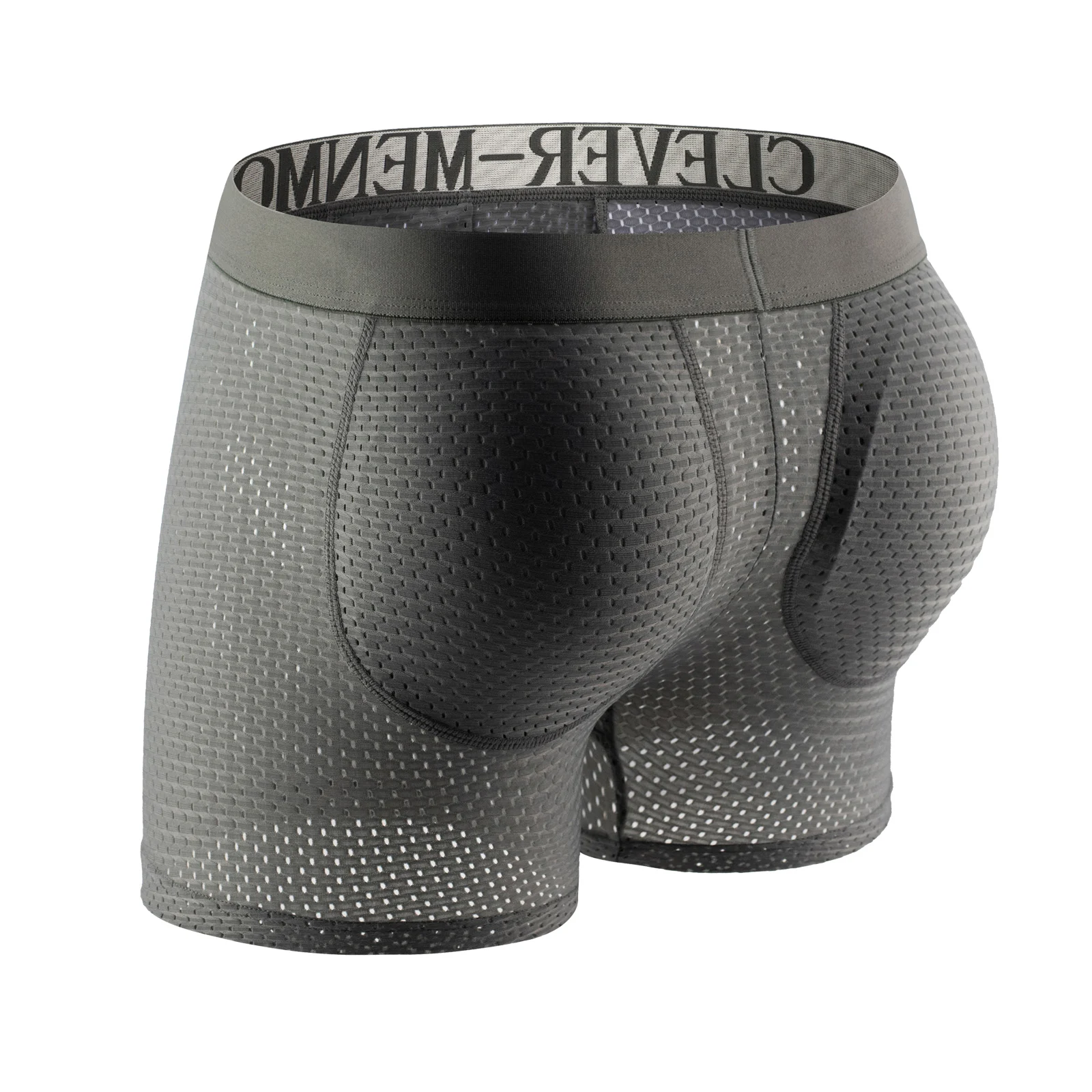 2pcs Padded Boxer Underwear Men Sexy Mesh Lingerie Push Up Pad Butt Enlarge Buttocks Lifter Penis Pouch hombre Underpants