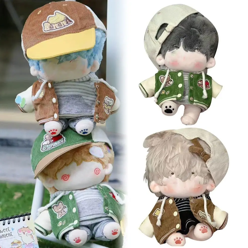 

Game Playing House Toy Accessories Baseball Uniform Cartoon Pattern Jackets Cotton Stuffed Dolls 20cm Doll Clothes