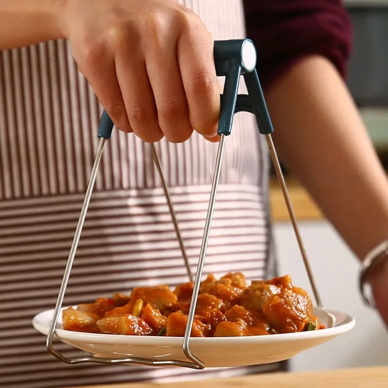 

Anti-scald Clamp Bowl Clamp High Temperature Resistant Non-slip Crockery Clamp Stainless Steel Tray Clamp Kitchen Tool