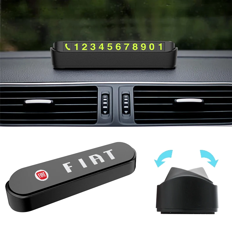 

Car Styling Temporary Parking Card Sticker Phone Number Plate Card For Fiat 500 Panda Stilo Punto Seicento Palio 600 Accessories