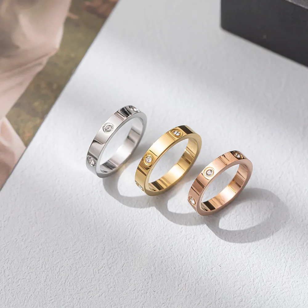 

Korean Version of Minimalist Titanium Steel Couple Ring That Does Not Fade, Matching Ring, Closed One Word Ring, Female