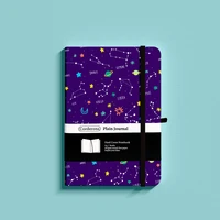 a5 160gsm plain notebook zodiac elastic band pen loop back pocket hard cover blank journal