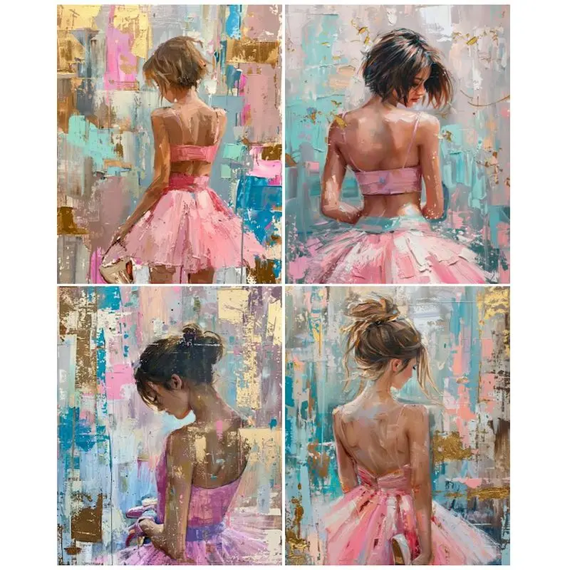 GATYZTORY рамка фигурка балерины сделай сам живопись по номерам для взрослых