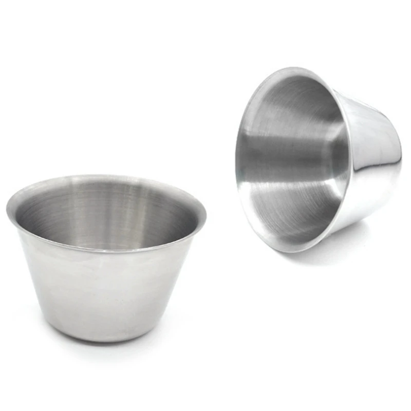 

4PCS Stainless Steel Pudding Cup Jelly Mold DIY Cake Mold Western Cup Baking Mold Pudding Mold Egg Tart Mold