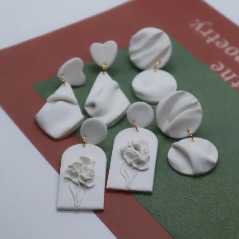 

RY Geometry Pendant Earring Earrings for Women Girls Simple Fashion Trendy Clay Handmade Dangle Drop Earrings Wedding Jewelry