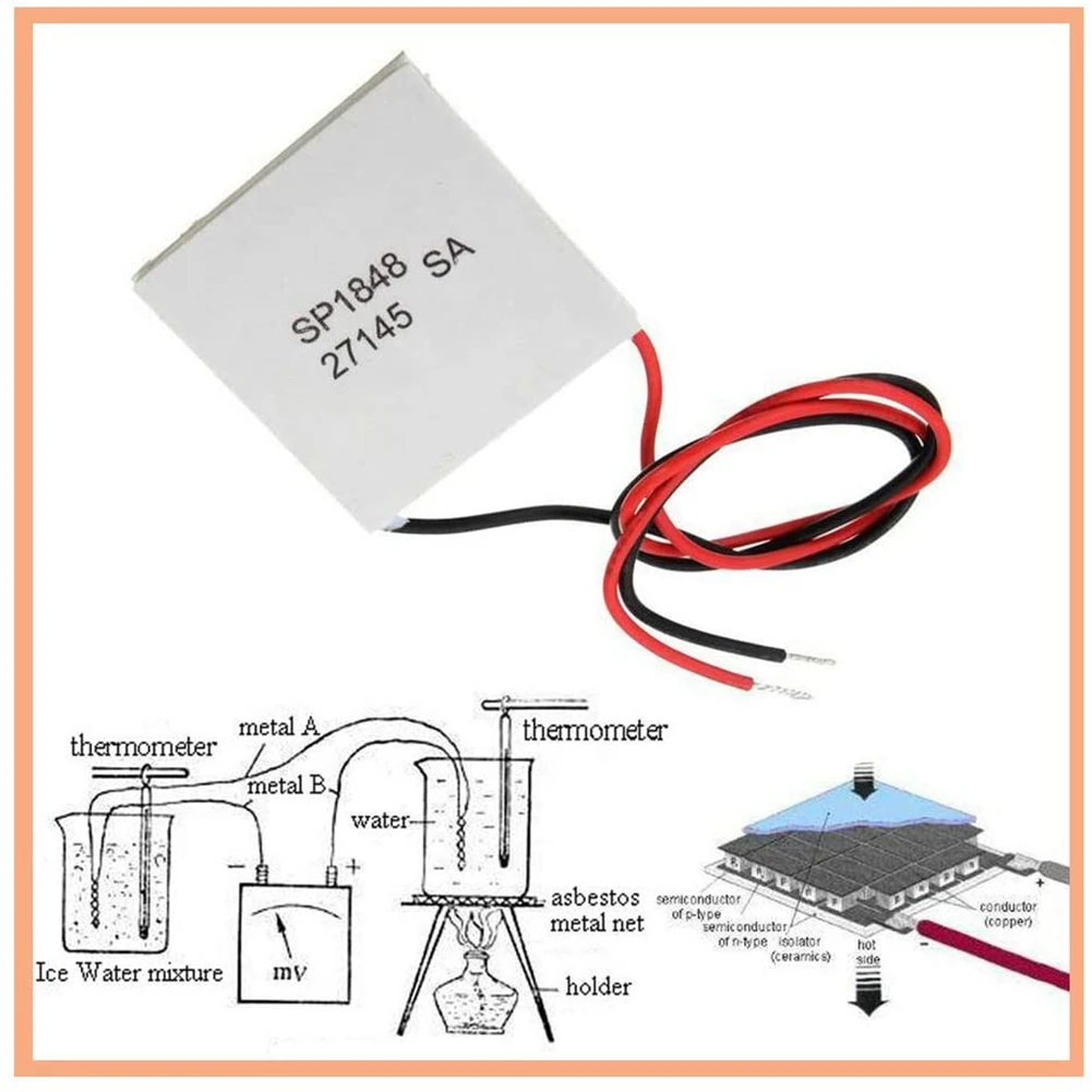 

2Pcs 40X40mm Thermoelectric Power Generator SP1848-27145 Peltier TEG Module