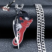 punk wing female devil stainless steel statement necklace silver color necklaces pendants gothic jewelry collier homme n3643s06