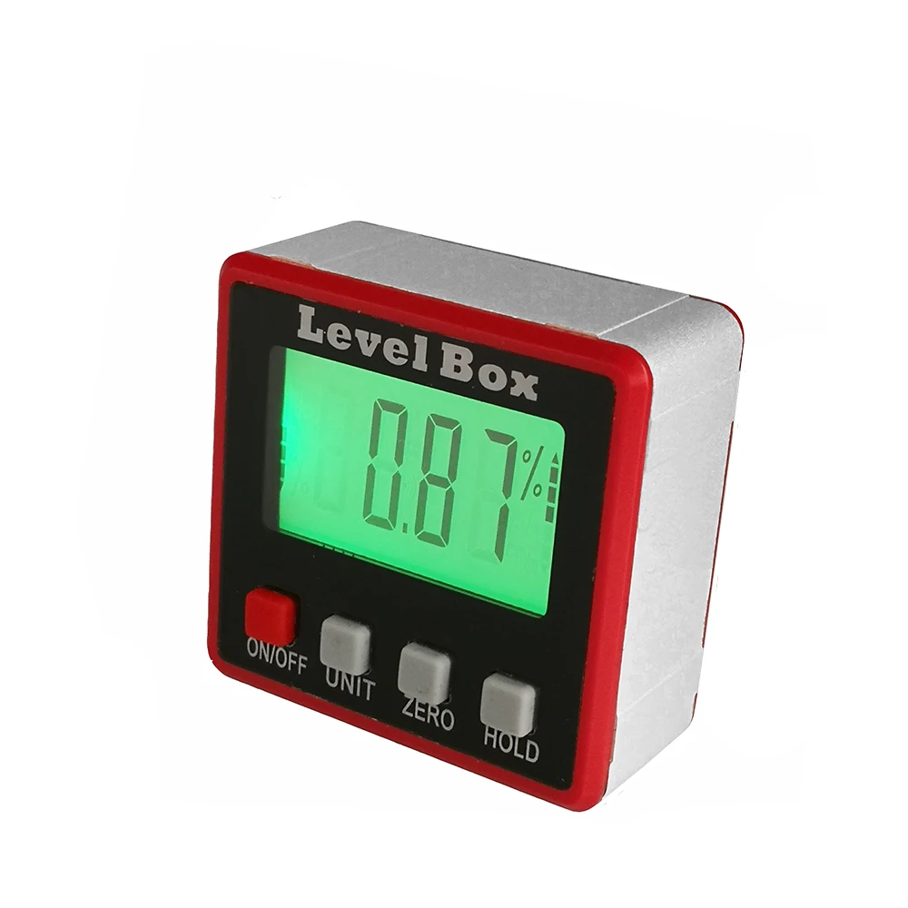 Красный цифровой транспортный инклинометр 360-градусный электронный уровень для