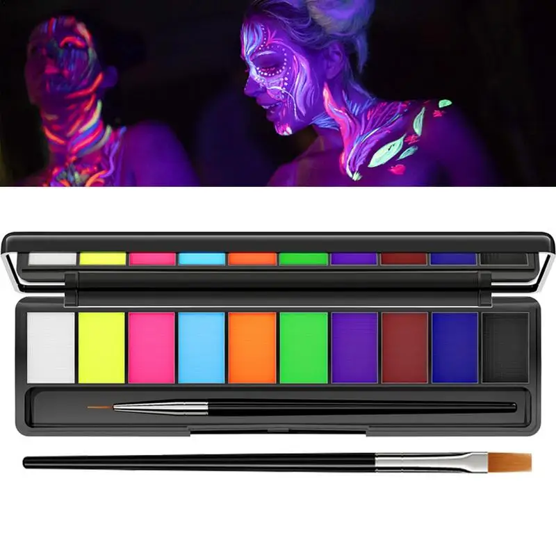 

Набор для макияжа, набор для маскарада, 10 цветов, с УФ-подсветкой, активацией водой, для Хэллоуина