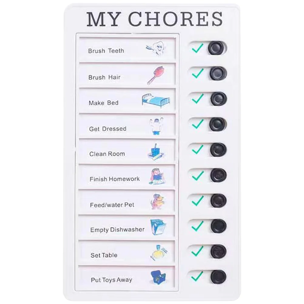 

Self-discipline Checker Creative Chore Chart Chores Kids Students Memo Board Household White DIY Reminder