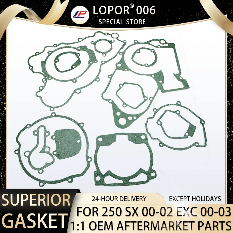 

Мотоциклетный цилиндр двигателя LOPOR в комплекте, кренкбокс, сцепление, крышка стартера, Комплект прокладок для 250 SX 00-02 250 EXC 00-03