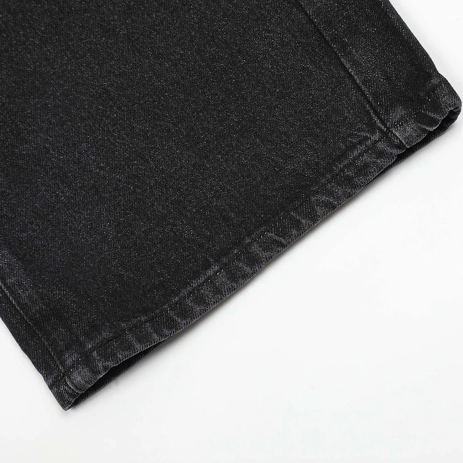 Streetwear Hip Hop Baggy Jeans Fire Letter Star Loose Straight Denim Pants Men Black Blue Harajuku Loose Jeans Trousers