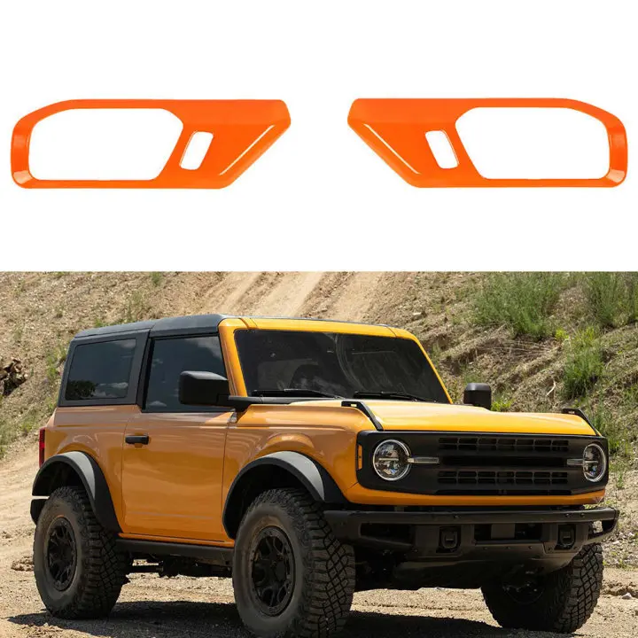 

Совершенно новая декоративная дверная ручка, Модная отделка для Ford Bronco 2021-2023, высококлассная зеркальная оранжевая 2 шт./компл.