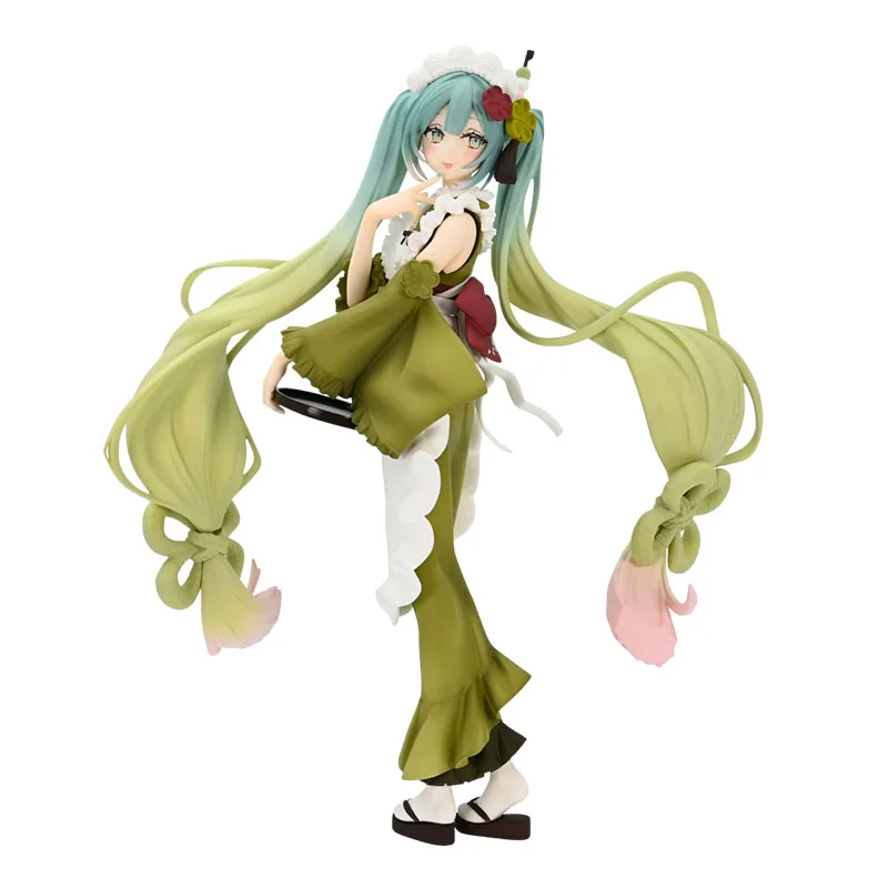 

23cm Anime Figures Hatsune Miku Matcha Ice Cream For Dessert Beautiful Girl Action Figure PVC Collection Model Ornaments Toys