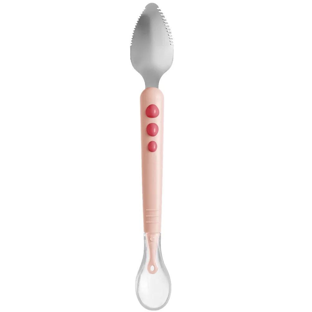 

Silicone Baby Fruit Scraping Mud Spoon Double Head Baby Food Spoon Feeding Spoon