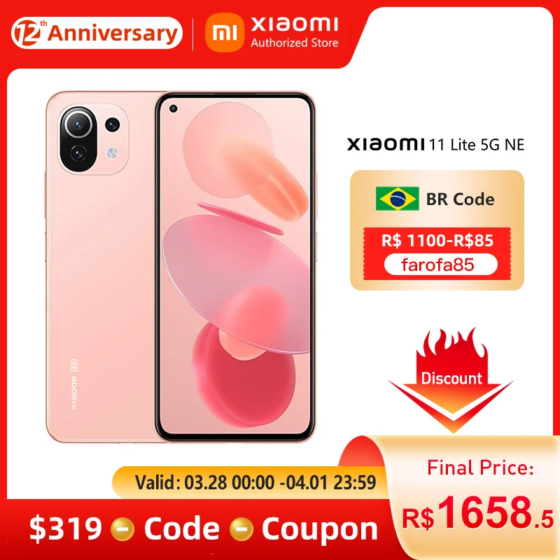 

Global Version Xiaomi 11 Lite 5G NE 6GB/8GB 128GB/256GB NFC Smartphone Snapdragon 732G Octa Core 64MP Rear Camera 4250mAh