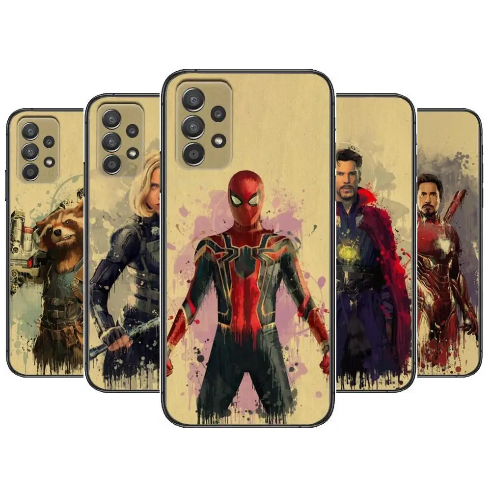 

old newspaper style spiderman Phone Case Hull For Samsung Galaxy A70 A50 A51 A71 A52 A40 A30 A31 A90 A20E 5G a20s Black Shell Ar