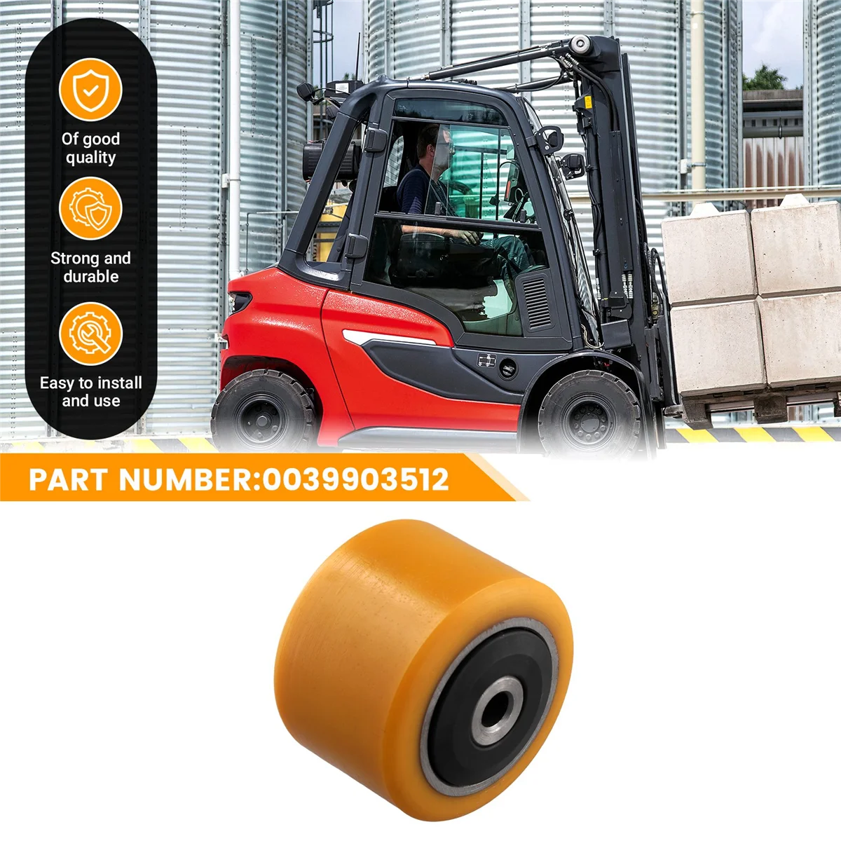 Переносное колесо 12 мм для вилочного погрузчика Linde L1/L14/L16 колесный ролик с