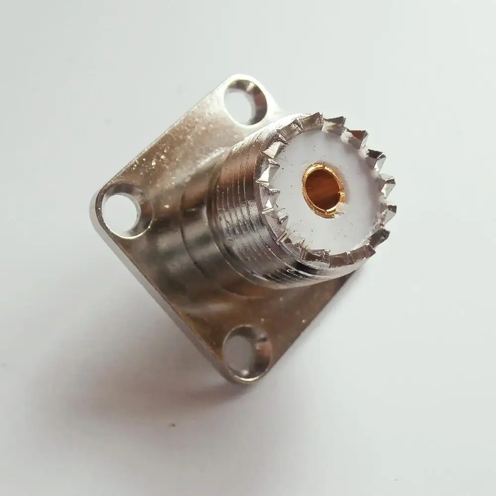 Connector Socket PL259 SO239 UHF Female With 4 Hole Flange Panel Mount 25 * mm Solder Cup Cable Brass RF Coaxial Adapter |