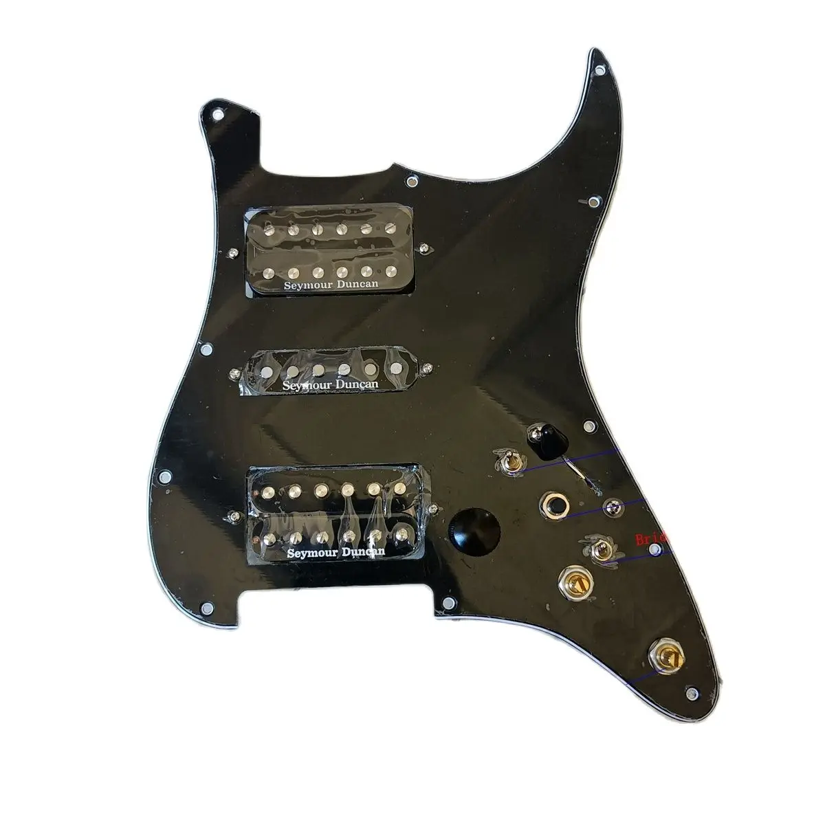 

HSH Prewired ST Pickguard Harness Black Seymour Duncan SH1N TB4 Pickups CTS Multifunction Switch 7 Way Toggle For ST Guitar