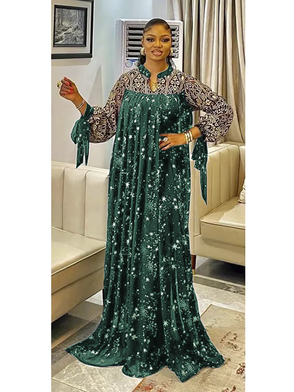 

Платье женское вечернее длинное в африканском стиле с принтом