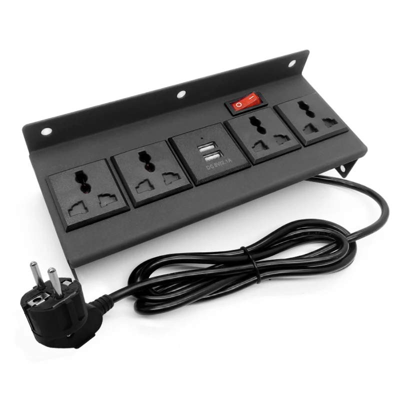 

Универсальная настольная розетка на 4 розетки с 2 USB-портами