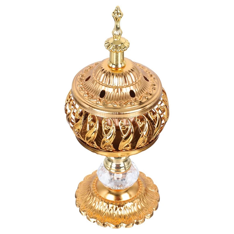 

8X Incense Burner Incense Bakhoor Charcoal Incense Burner Metal Arab Censer Desktop Decor For Incense Sticks Cones