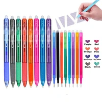 8 colors erasable pen press ballpoint pen seterasable refill rod gel ink stationery retractable gel pens washable handle rod