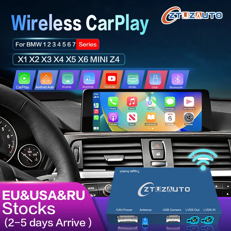 Для BMW NBT/CIC/EVO/CCC 1 2 3 4 5 7 серии E70 F10 X1 X3 F25 F26 F48 MINI X4 X5 X6 F56 F15 беспроводной CarPlay Android автомобильный декодер