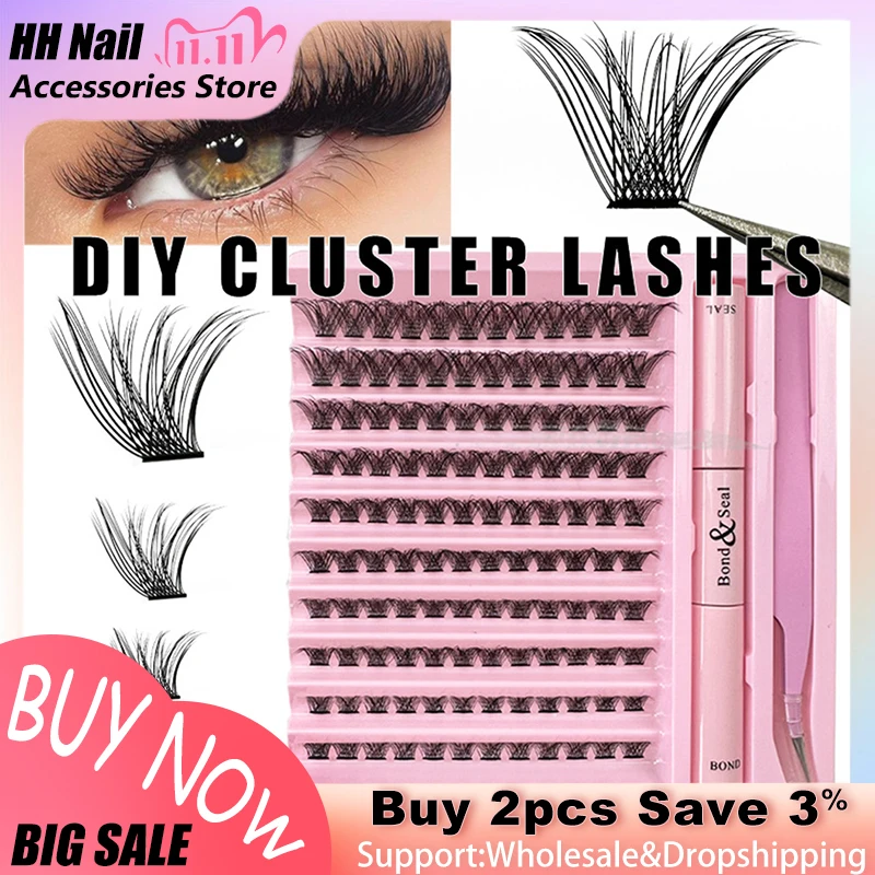 

120 кластеры, мягкие пушистые сегментированные накладные ресницы, набор клеевых пинцетов для накладных ресниц, Женские аксессуары для макияжа глаз