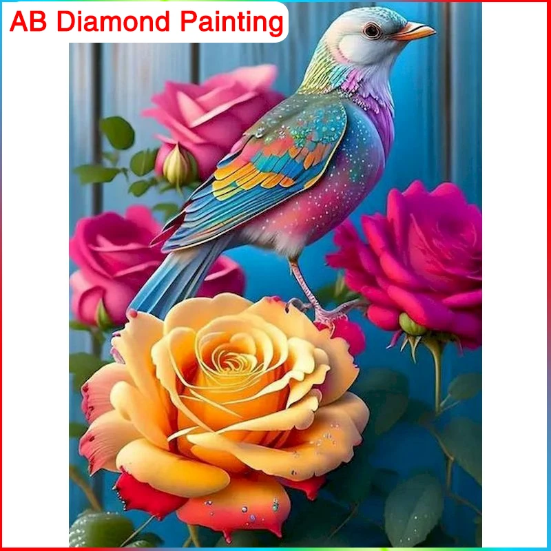 

GATYZTORY AB Full Diamond Embroidery "Animal Birds"Diamond Painting Cross Stitch Patterns Rhinestone Unfinished Home Decor