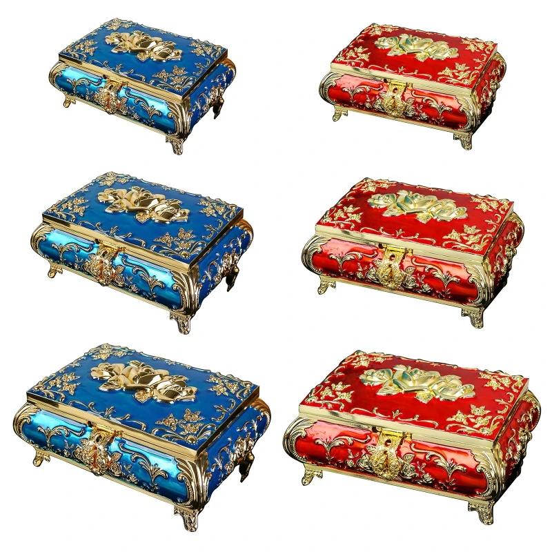 

Women Earring Ring for CASE with Rose Flower Pattern Home Decor P15F