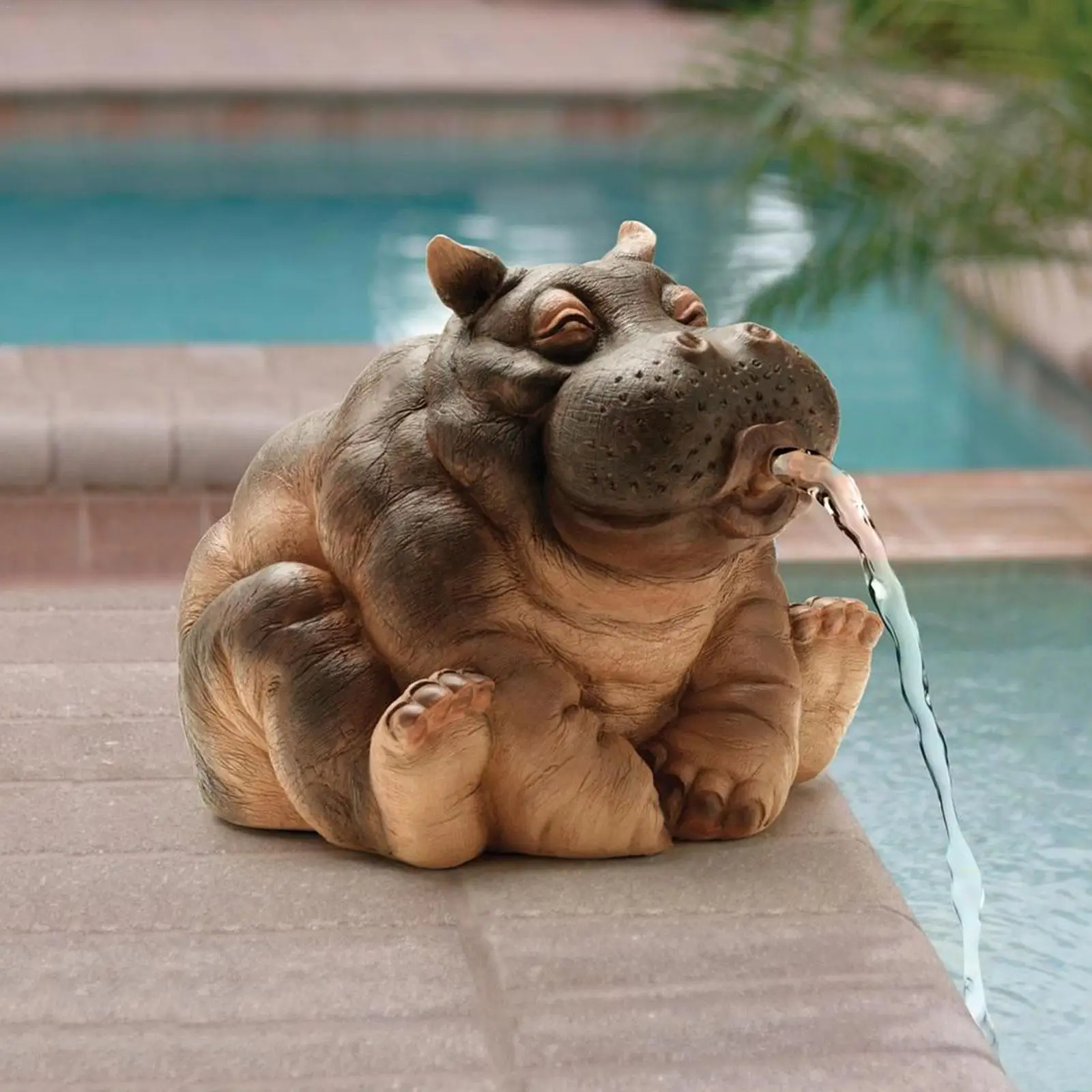 

Hippo Decor Pond Spitter Statue, Hippo Garden Statue Animal Pond Sprinkler, Animal Fountain For Garden Decoration Freeship