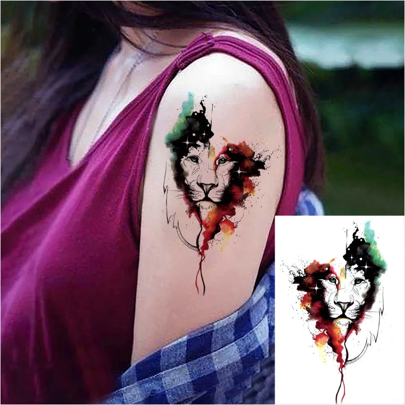 Waterproof Temporary Tattoo Sticker Eagle Wing Claws Feather Lion Koi Waves Water Transfer Fake Tatoo Flash Tatto Woman Man Kid images - 6