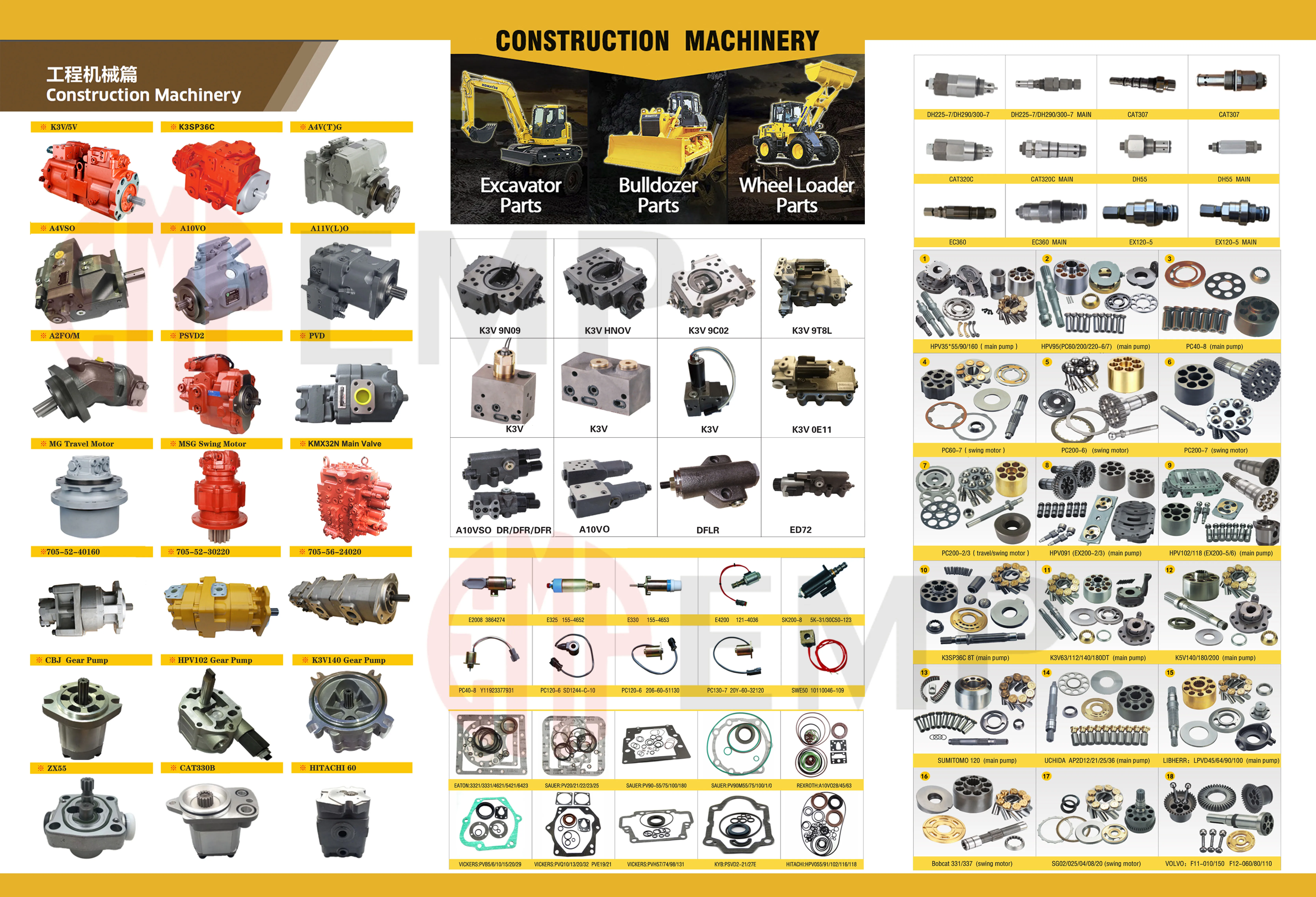 Оригинальный и новый главный гидравлический насос экскаватора Komatsu PC30 MR-2