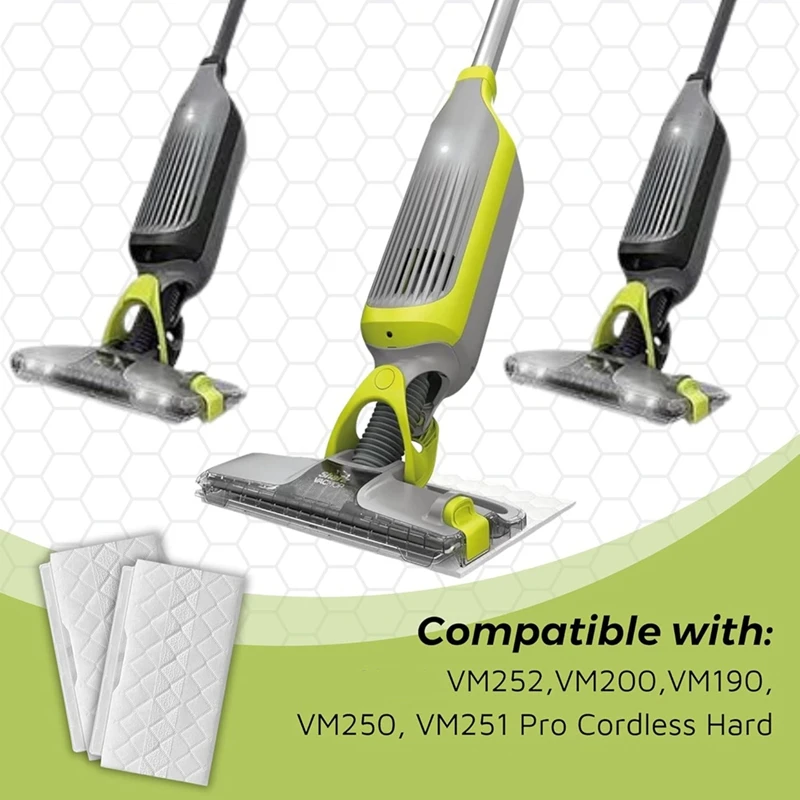 12 упаковок сменных подушечек VACMOP для швабры Shark VM200 VM190 VM250 заправки вакуумной