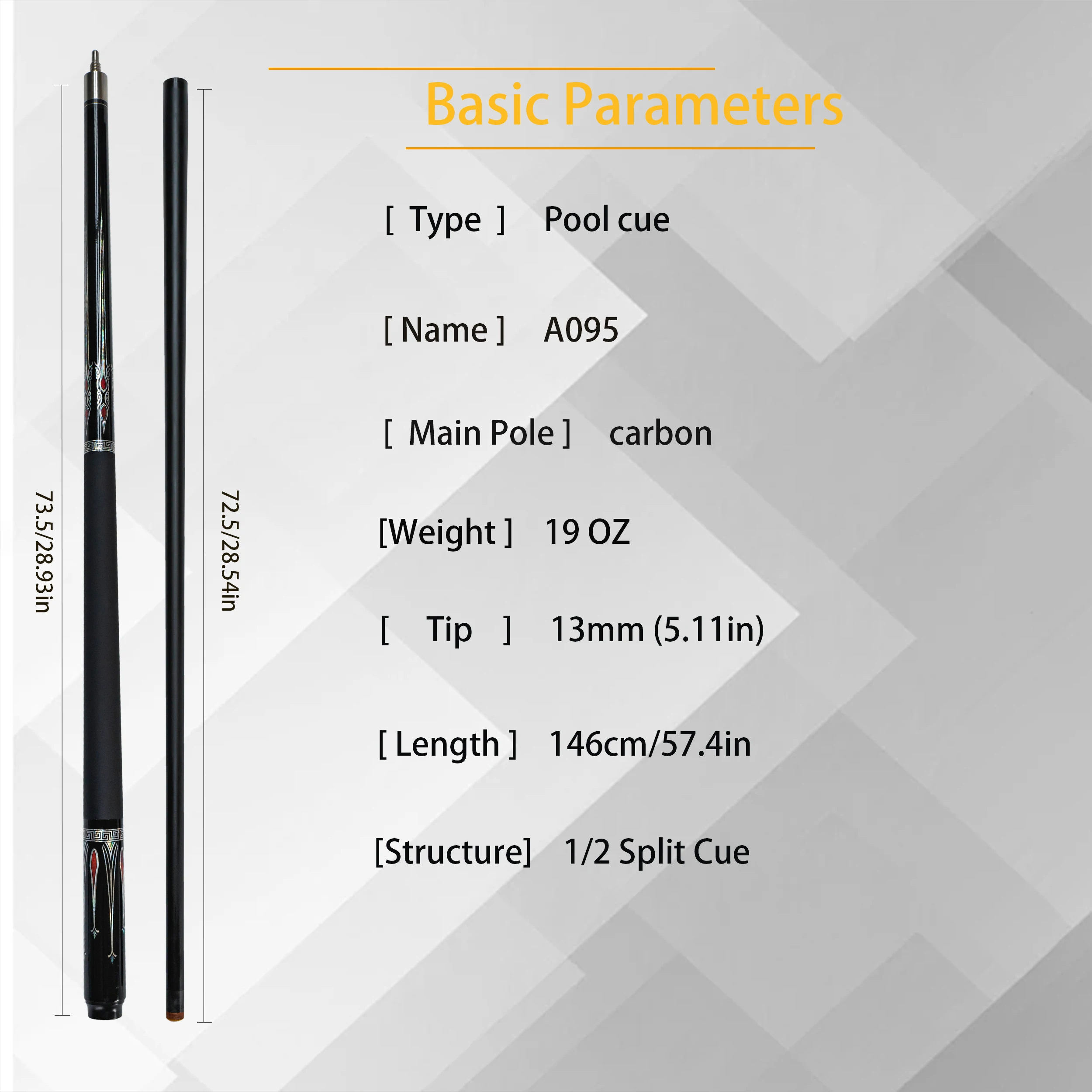 Профессиональный набор бильярдного кия из углеродного волокна 13 мм аксессуары