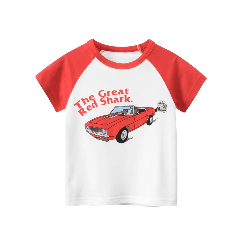 Boy Summer Short Sleeve T-Shirts Girl Casual Cartoon Tee Shirt Toddler CrewNeck Top Kids Wear Children Fashion Clothing