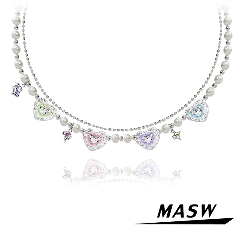 

MASW оригинальный дизайн, роскошные ювелирные изделия, красочное высококачественное женское колье для девушек